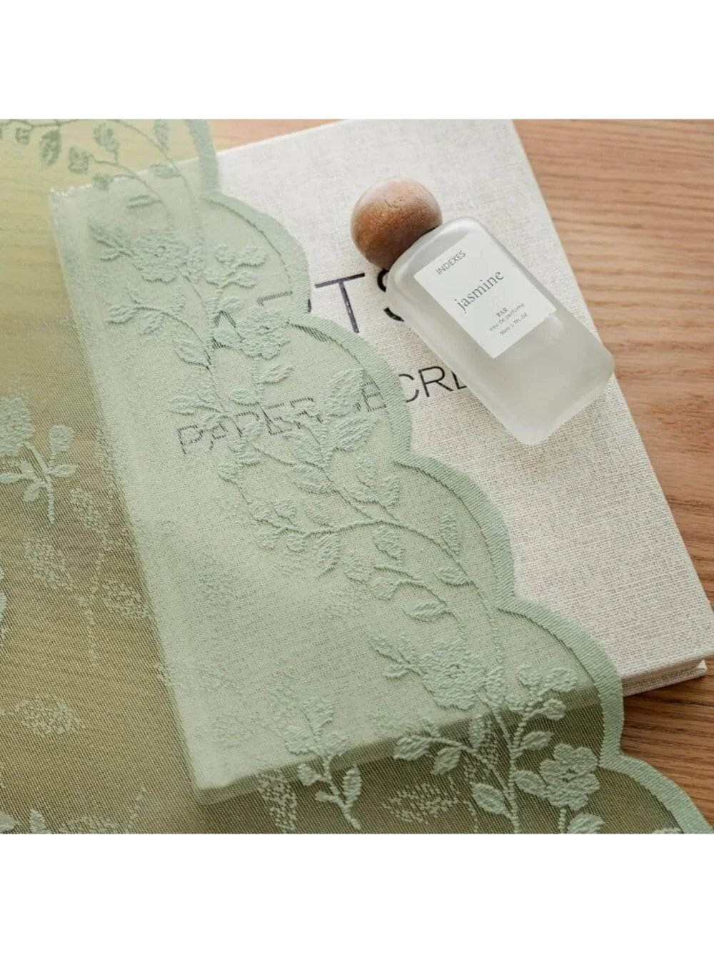 Sage Green Floral Lace Curtains, 84